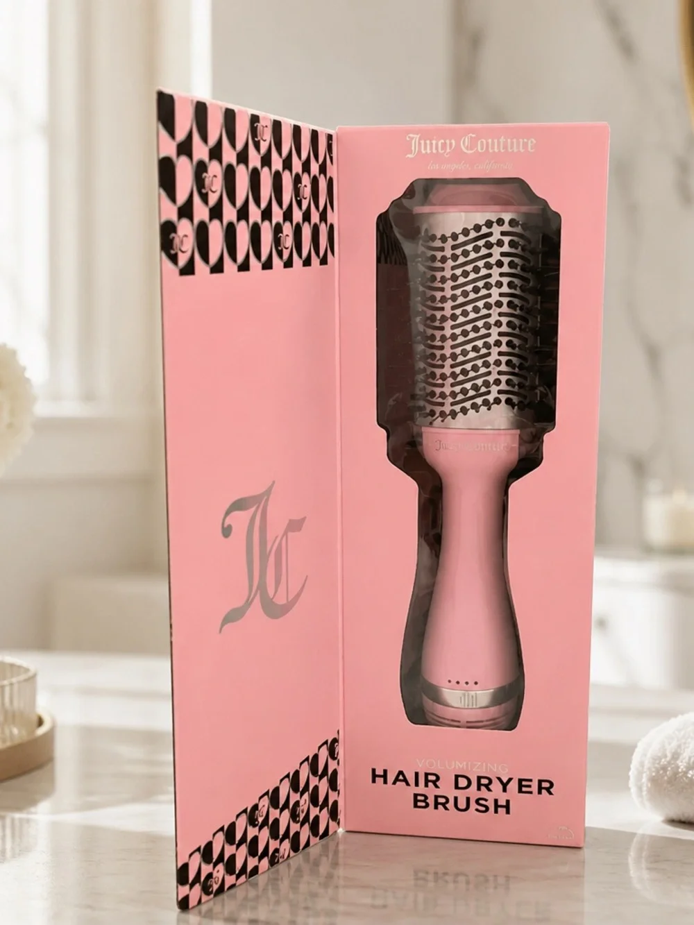 Juicy Couture Pink Styling Brush With Black Bristles New In Box